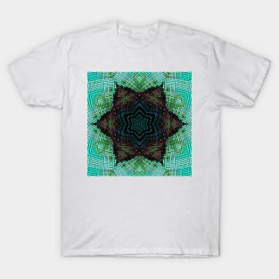 Weave Mandala Green Blue and Purple T-Shirt